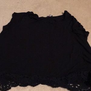 Freshman brand black shirt with lace bottom